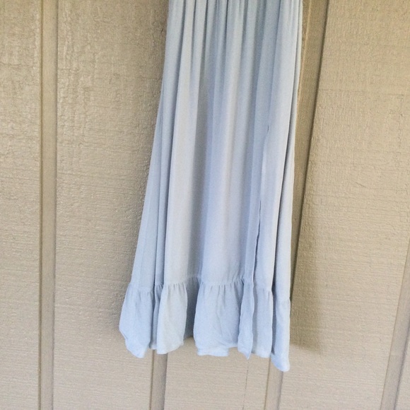 Reformation Meadow Smocked Bodice Slit Square Neck Puff Sleeve Midi In Mineral M - Picture 4 of 15